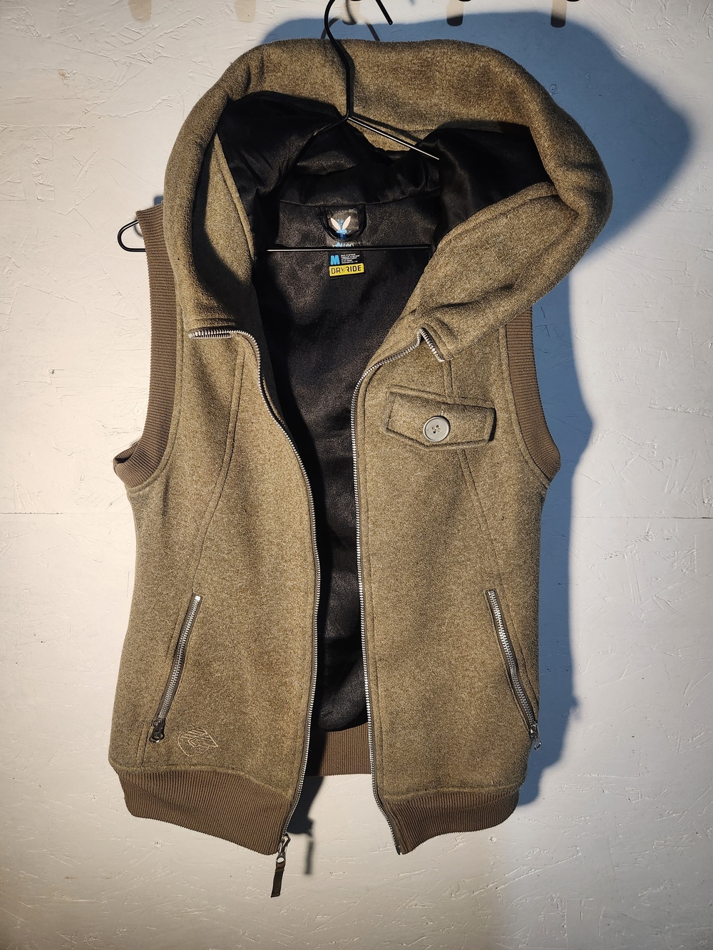 Burton DRYRIDE Hooded Fleece Vest Heather Olive Brown - Women’s Medium
